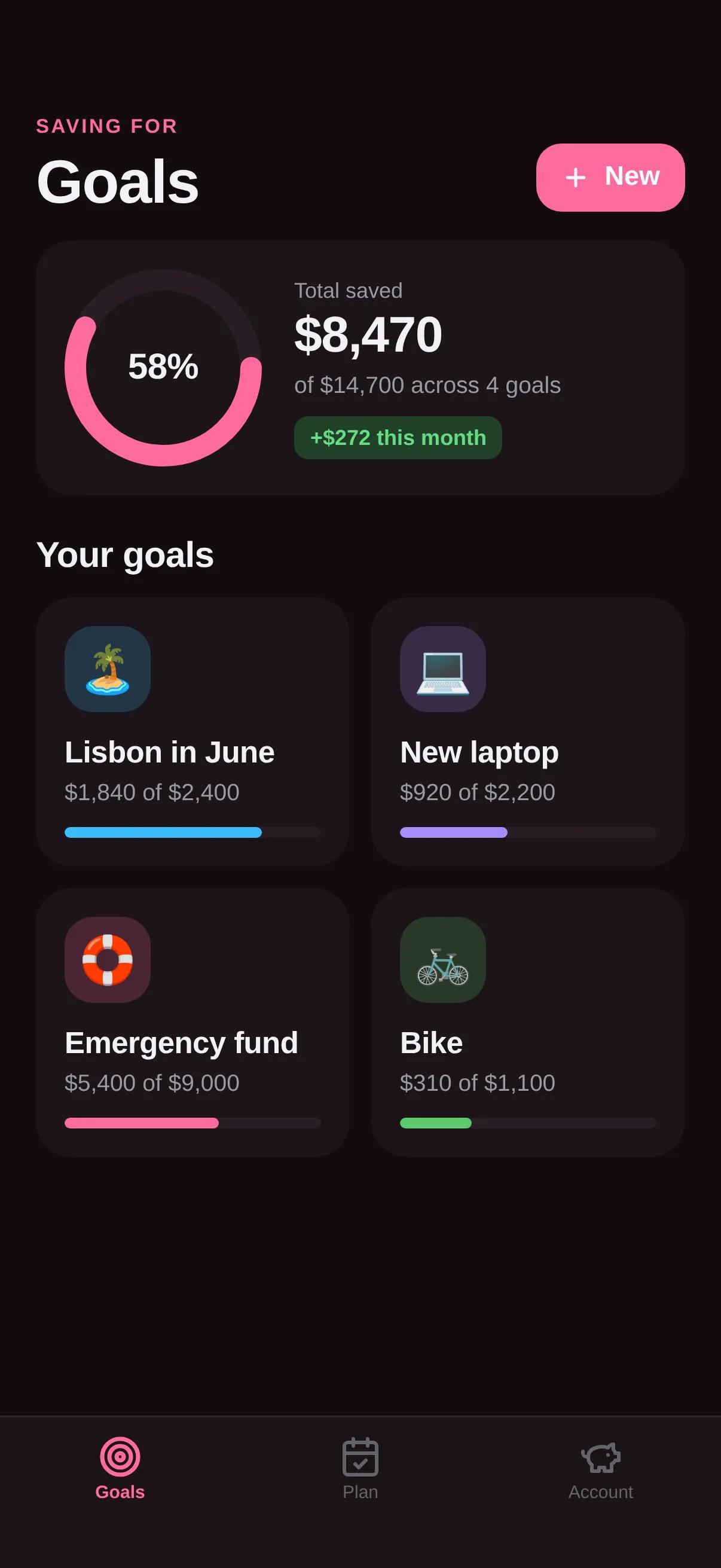 Nest — Savings Goals