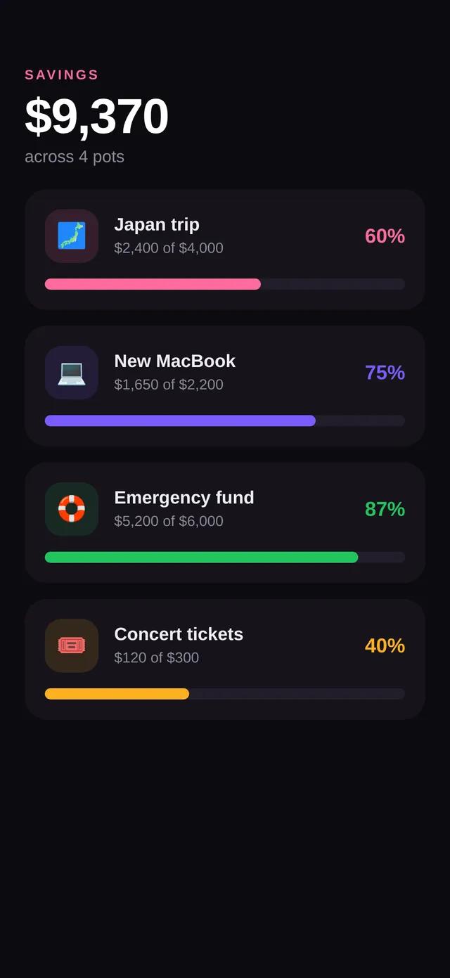 Nest — Savings Goals